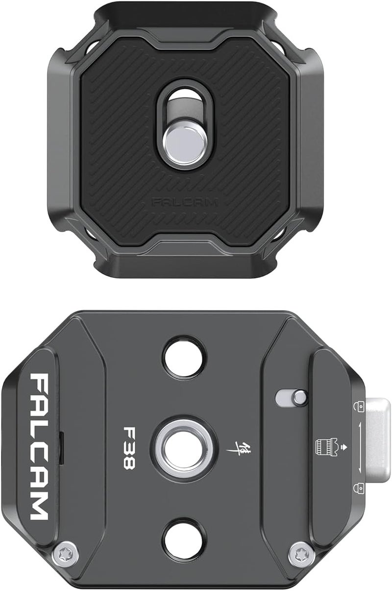 FALCAM F38 Quick Release Kit V2, Quick Release System, Base and Plate with 1/4" and 3/8" Screw Thread for Tripod, Monopod, Stabilizer, Slider - F38B3404 - Image 1